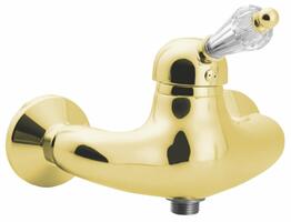 Sprchová nástěnná páková baterie zlato/krystal – Sapho KIRKÉ CRYSTAL KI11KZ | Více -