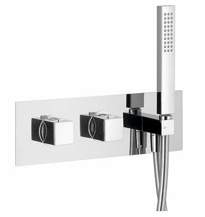 DIMY podomítková sprchová/vanová termostatická baterie s ruční sprchou, 2 výstupy,chrom