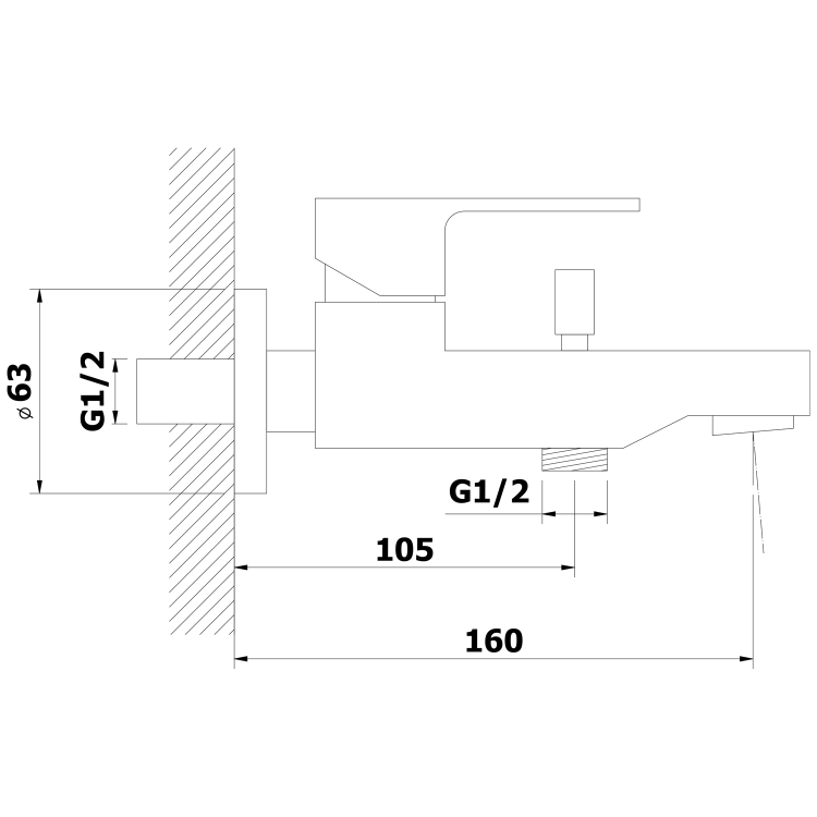 Vanová nástěnná baterie chrom – Bruckner Sieger 914.010.1
