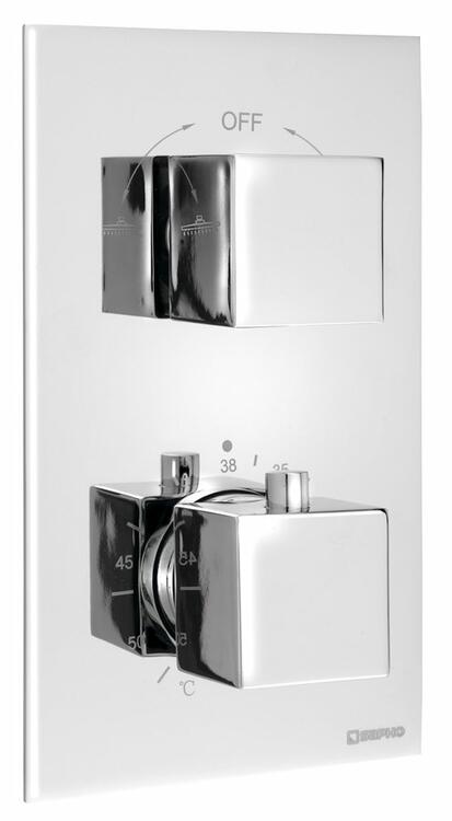 Podomítková sprchová termostatická baterie, box, 2 výstupy, chrom