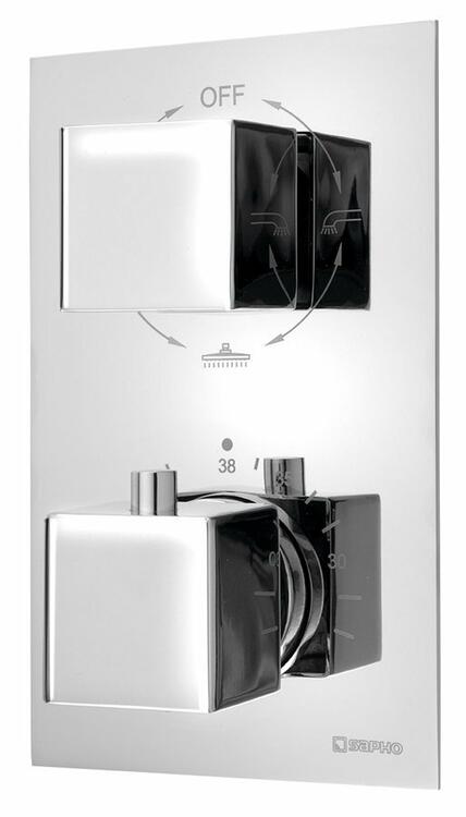 Podomítková sprchová termostatická baterie, box, 3 výstupy, chrom