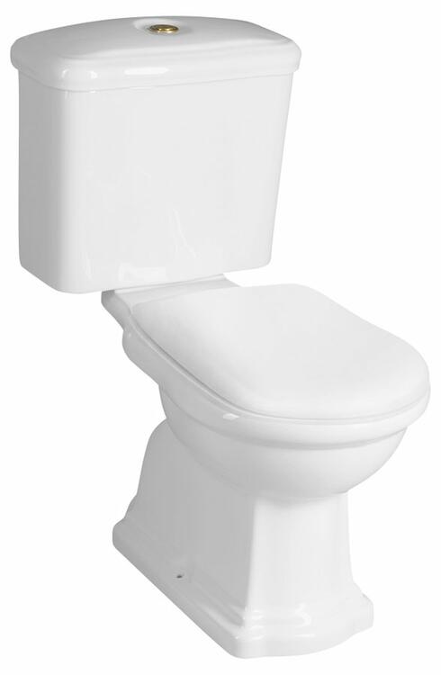 RETRO WC kombi, spodní odpad, bílá-bronz