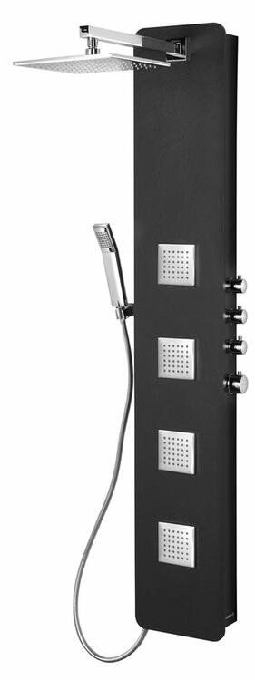 Termostatický sprchový panel černá mat – Polysan Spirit Square 81251