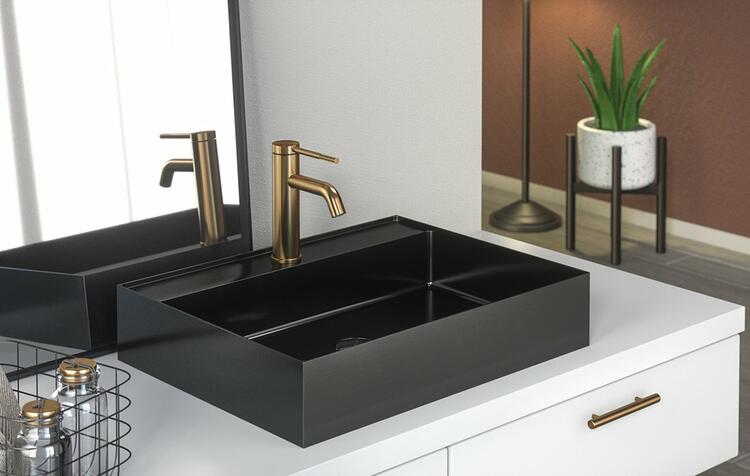 Nerezové umyvadlo 55 cm antracit – Sapho Aurum AU102