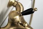 KIRKÉ BLACK nástěnná vanová baterie, černá páčka, bronz