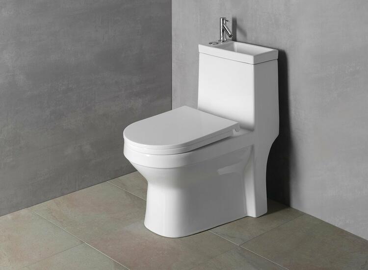 HYGIE WC kombi s umývátkem, zadní/spodní odpad, bílá