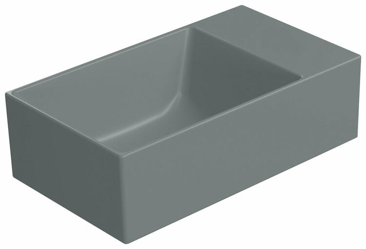 KUBE X keramické umývátko 40x23cm, bez otvoru, pravé/levé, agave mat