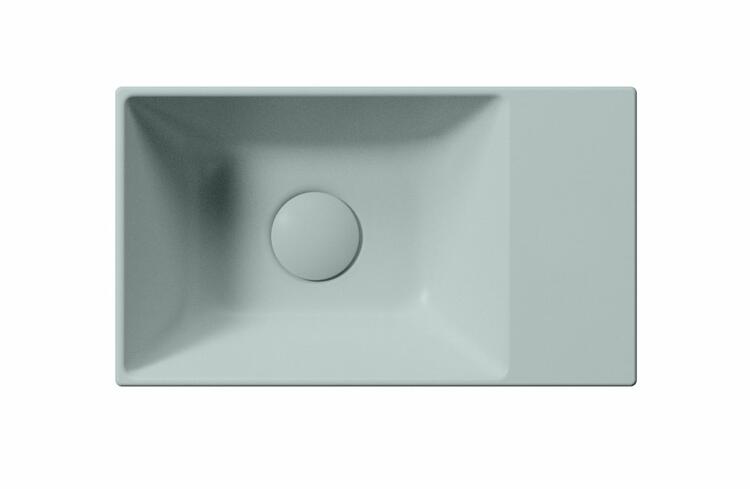 KUBE X keramické umývátko 40x23cm, bez otvoru, pravé/levé, ghiaccio mat