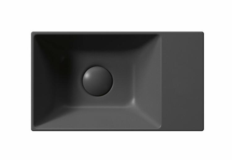 KUBE X keramické umývátko 40x23cm, bez otvoru, pravé/levé, černá mat