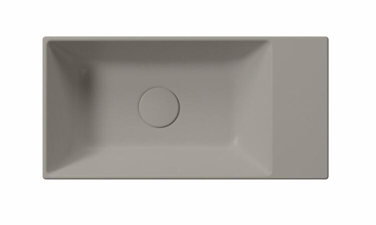 KUBE X keramické umývátko 50x25cm, bez otvoru, pravé/levé, tortora mat