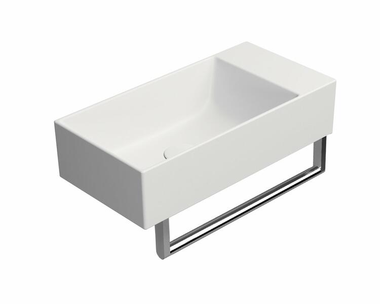 KUBE X keramické umývátko 50x25cm, bez otvoru, pravé/levé, bílá mat