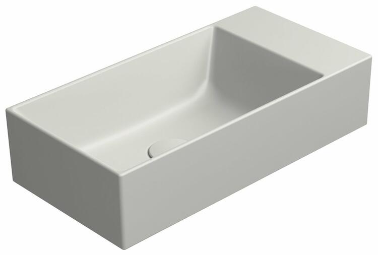 KUBE X keramické umývátko 50x25cm, bez otvoru, pravé/levé, cenere mat