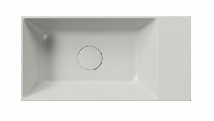 KUBE X keramické umývátko 50x25cm, bez otvoru, pravé/levé, cenere mat