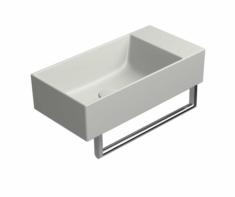 KUBE X keramické umývátko 50x25cm, bez otvoru, pravé/levé, cenere mat