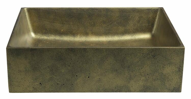 FORMIGO betonové umyvadlo na desku, 47,5x36,5cm, zlato mat