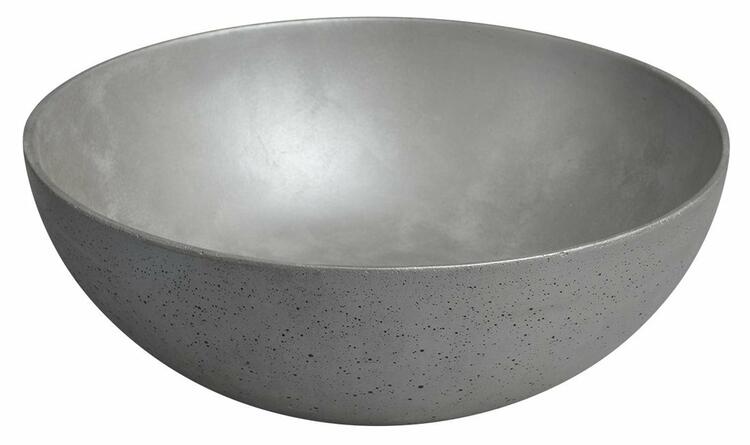 FORMIGO betonové umyvadlo na desku, Ø 39cm, stříbrná mat