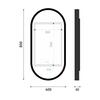 Černé oválné zrcadlo s led osvětlením 40×80 cm – Nimco ZPC 32002LVX-90