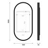 Černé oválné zrcadlo s led osvětlením 50×100 cm – Nimco ZPC 32004LVX-90