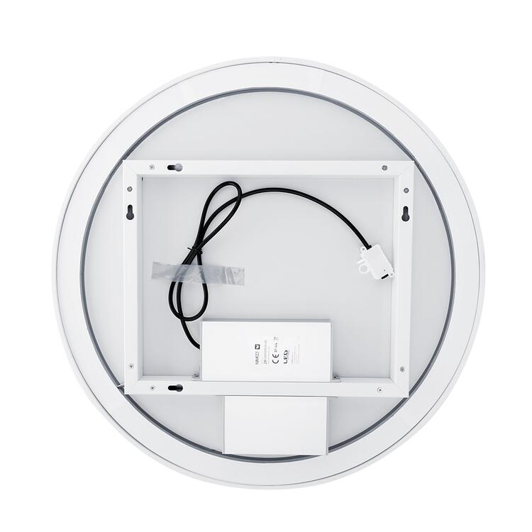 Bílé kulaté zrcadlo s led osvětlením průměr 80 cm – Nimco ZPB 28002RVX-05