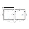 Černé zrcadlo s ostrými rohy s led osvětlením 60×60 cm – Nimco ZPC 13066VX-90