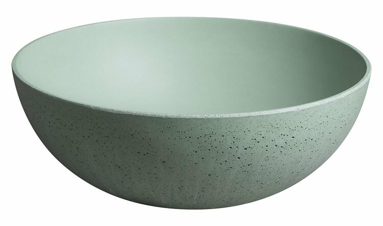 FORMIGO betonové umyvadlo na desku, Ø 39cm, zelená mat