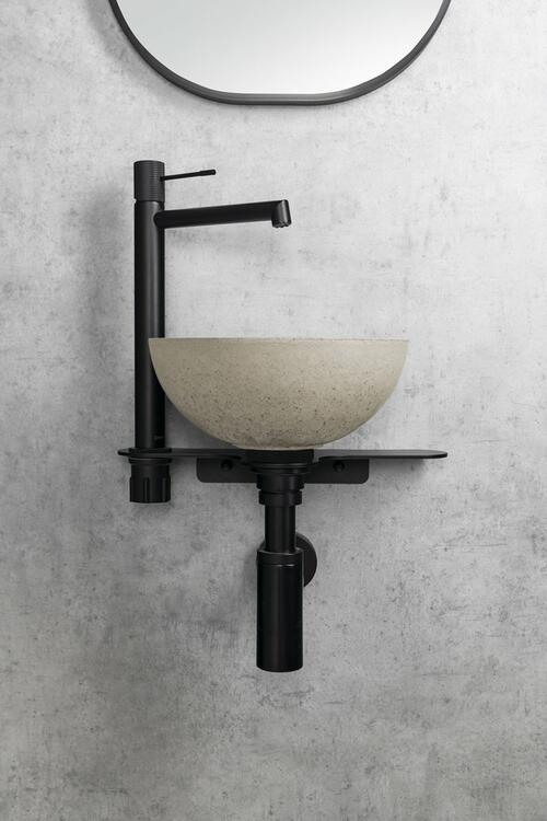 MINOR betonové umývátko na desku, Ø 26cm, písková mat