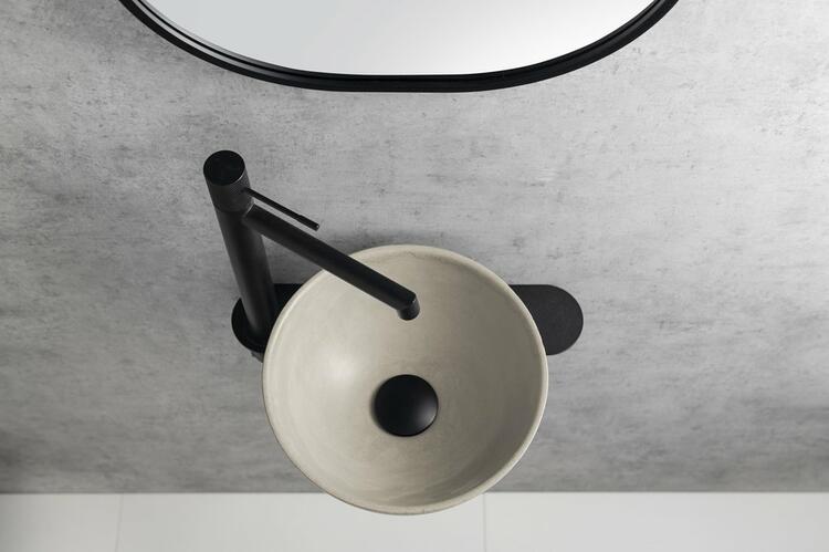MINOR betonové umývátko na desku, Ø 26cm, písková