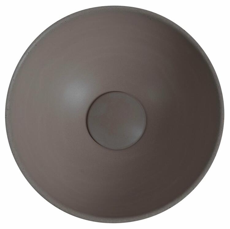 MINOR betonové umývátko na desku, Ø 26cm, tmavě hnědá mat