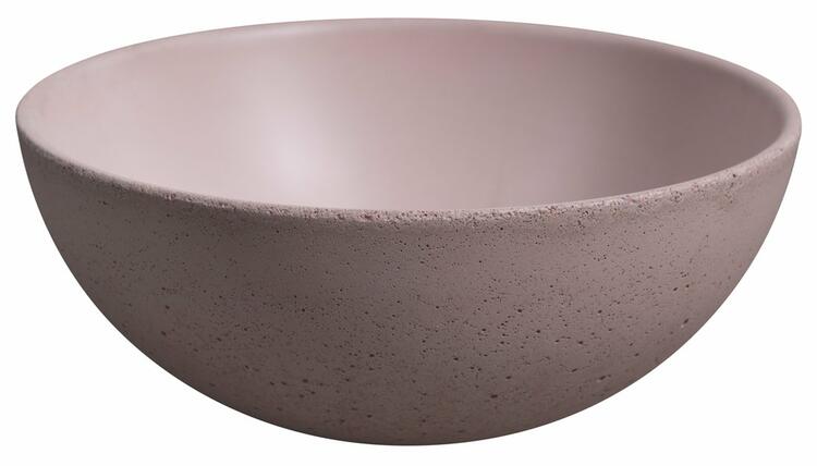 MINOR betonové umývátko na desku, Ø 26cm, růžová mat