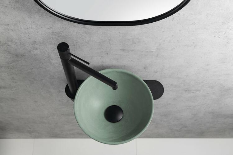 MINOR betonové umývátko na desku, Ø 26cm, zelená