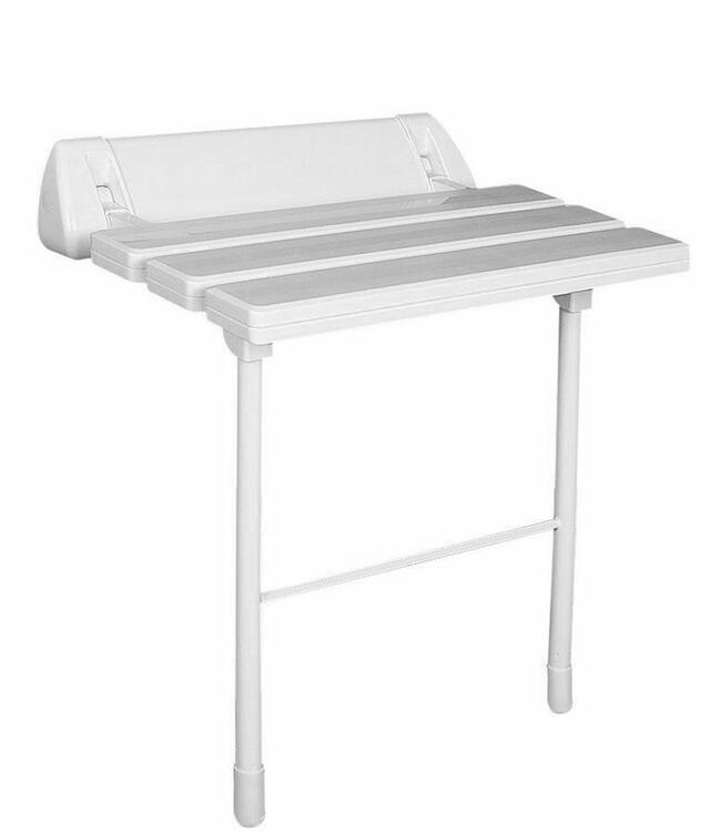 HANDICAP sklopné sedátko do sprchového koutu s podpěrou, 51x23cm, bílá