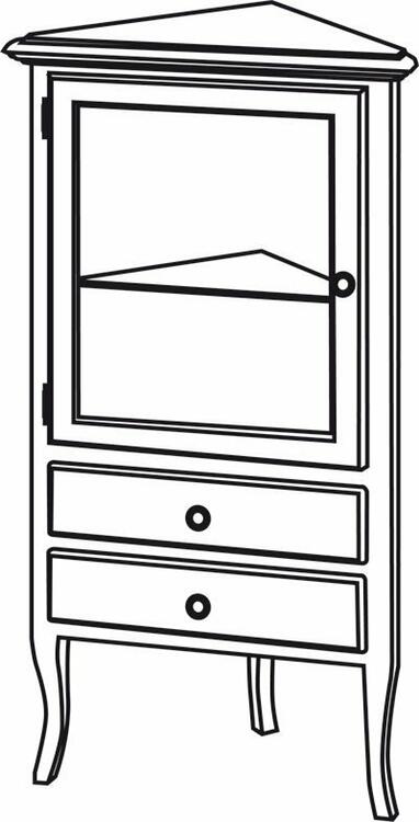 Rohová skříňka s prosklenými dvířky RETRO starobílá – SAPHO RETRO 1692