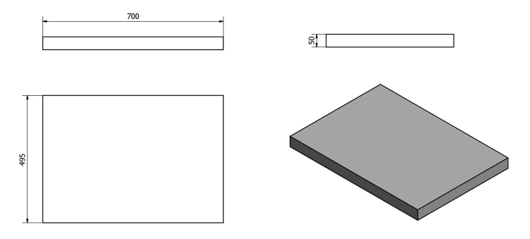 AVICE deska pod umyvadlo 70x50cm, tl.5cm, dub Rover