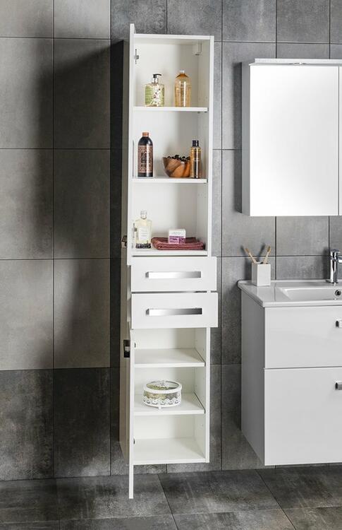 Vysoká skříňka bílá - AQUALINE VEGA VG185