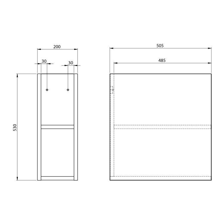 Spodní skříňka policová L/P dub – Sapho TREOS TS020-1919