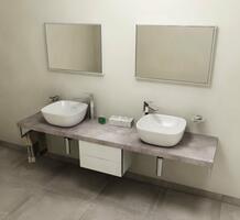 AVICE deska pod umyvadlo 250x50cm, tl.5cm, cement | Více - 