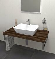 AVICE deska pod umyvadlo 100x50cm, tl.5cm, dub tmavý | Více - 
