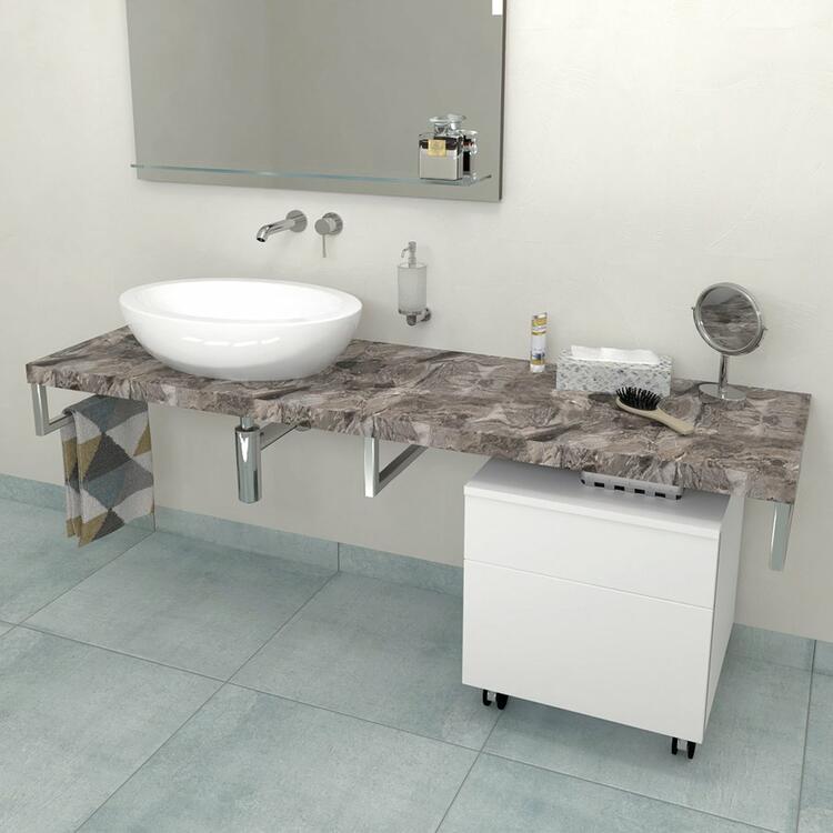 AVICE deska pod umyvadlo 150x50cm, tl.5cm, šedý kámen