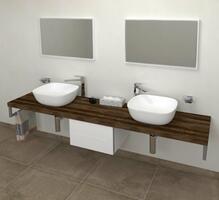 AVICE deska pod umyvadlo 170x50cm, tl.5cm, dub tmavý | Více - 