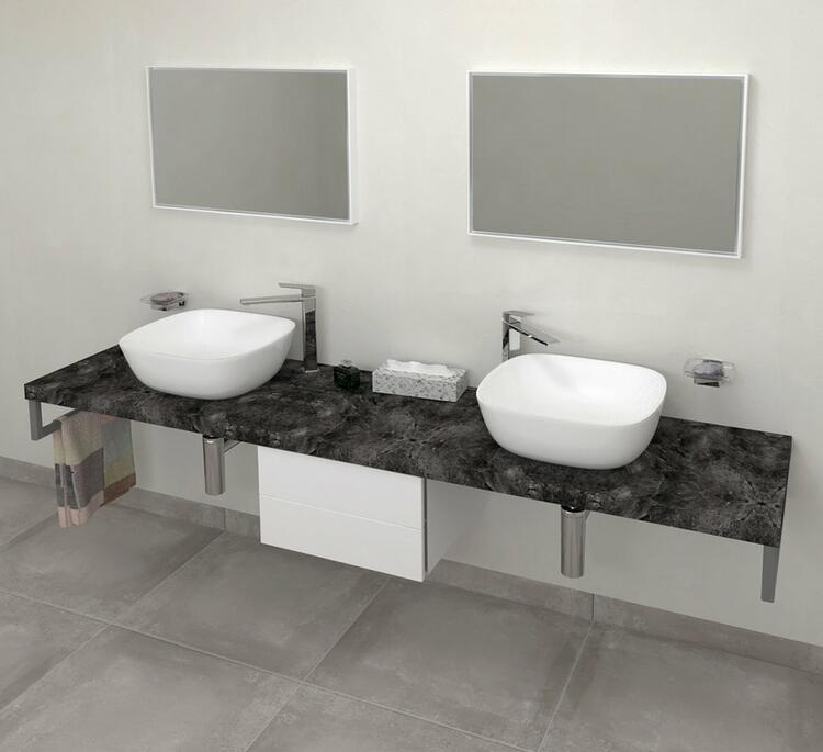 AVICE deska pod umyvadlo 210x50cm, tl.5cm, štípaný kámen