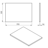 PLATO deska Rockstone 700x24x500mm, bílá mat