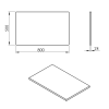 PLATO deska Rockstone 800x24x500mm, bílá mat