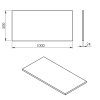 PLATO deska Rockstone 1000x24x500mm, bílá mat