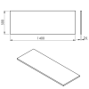 PLATO deska Rockstone 1400x24x500mm, bílá mat