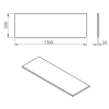 PLATO deska Rockstone 1500x24x500mm, bílá mat