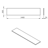 PLATO deska Rockstone 2400x24x500mm, bílá mat