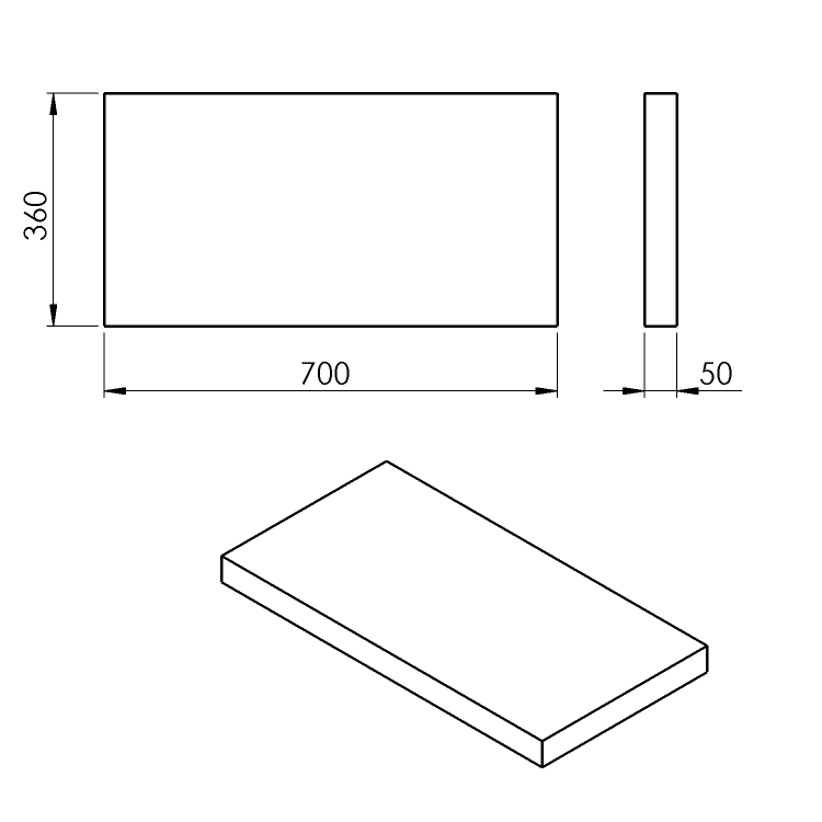 AVICE deska pod umyvadlo 70x36cm, tl.5cm, dub Rover