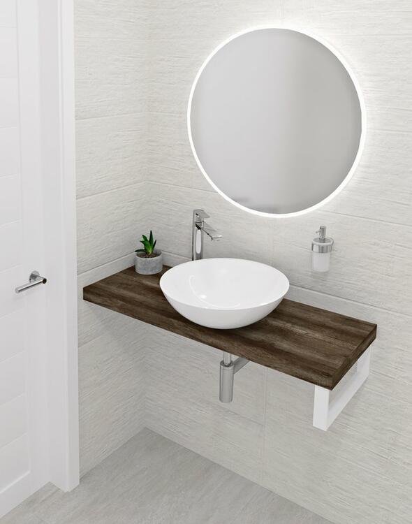 AVICE deska pod umyvadlo 180x36cm, tl.5cm, dub tmavý