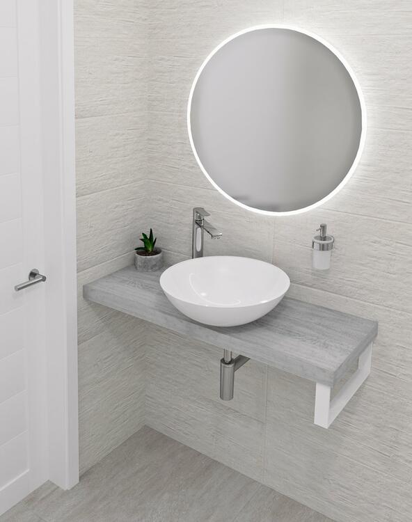 AVICE deska pod umyvadlo 230x36cm, tl.5cm, dub starobílý