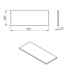 PLATO deska Rockstone 900x24x360mm, bílá mat